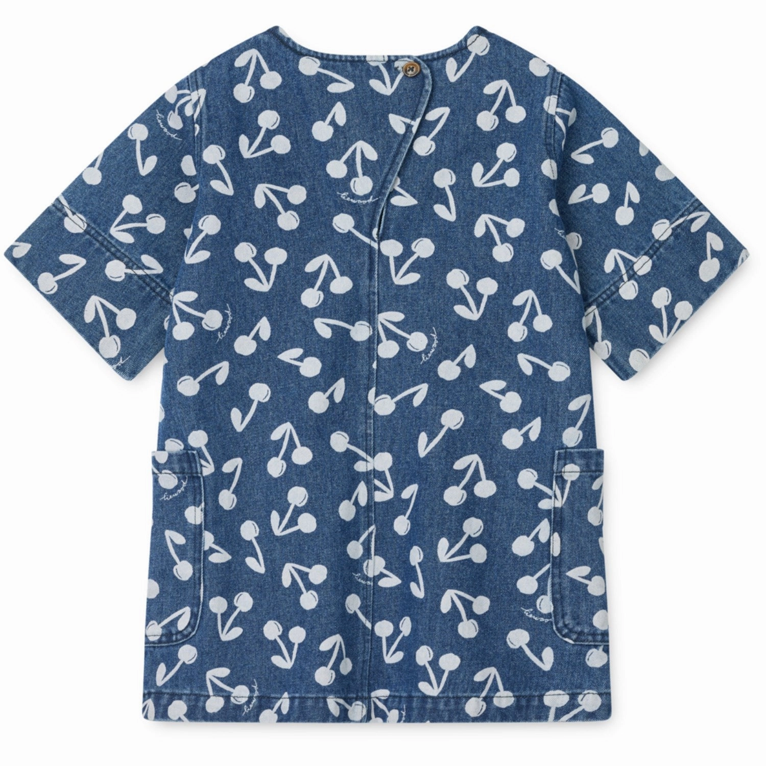 Clean Comfort spring fresh LIEWOOD Cherry Blossom / Medium Blue Denim Angelica Ss Printed Denim Dress