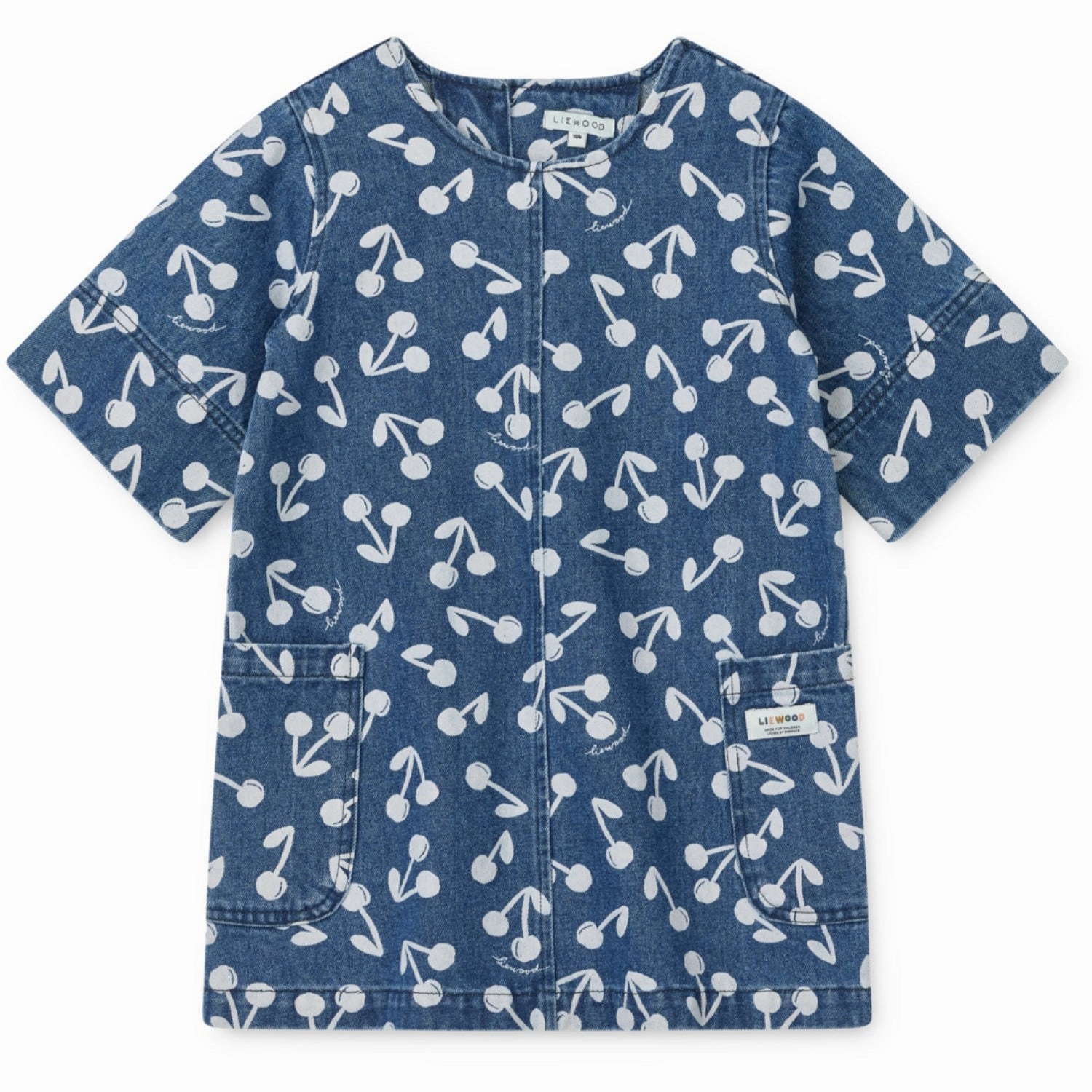 Relax Motion LIEWOOD Cherry Blossom / Medium Blue Denim Angelica Ss Printed Denim Dress