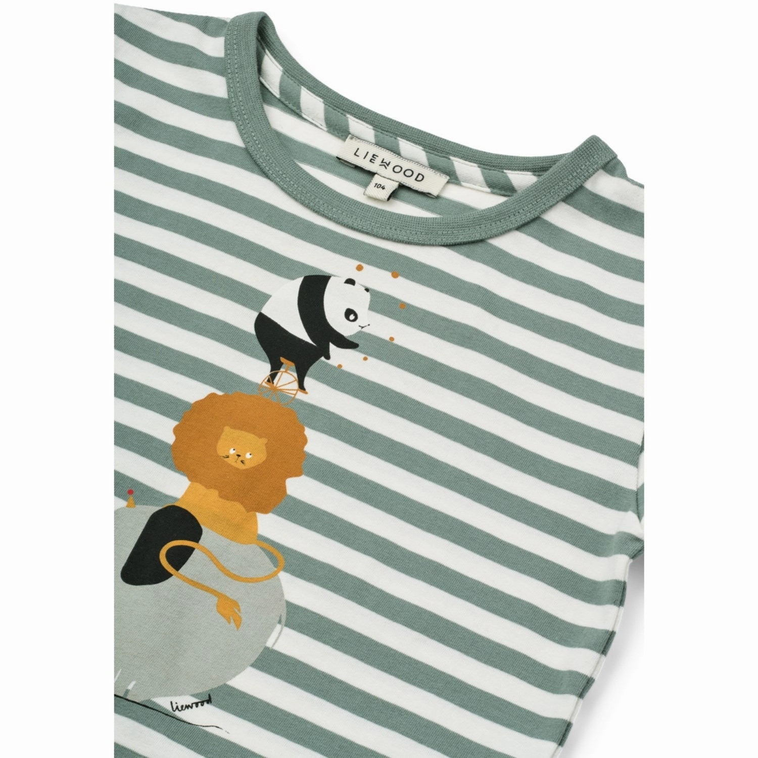 Light and Breezy LIEWOOD Circus / Stripe Peppermint / Creme De La Creme Apia Placement Shortsleeve T-Shirt