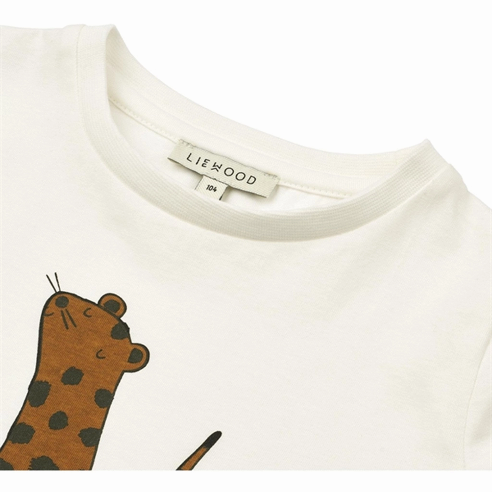 Liewood Leopard/Crisp White Apia Placement T-shirt Urban Fashion Everyday Essential