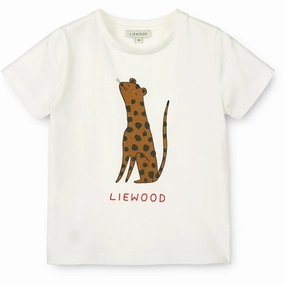 Weekend Style Comfortable Liewood Leopard/Crisp White Apia Placement T-shirt