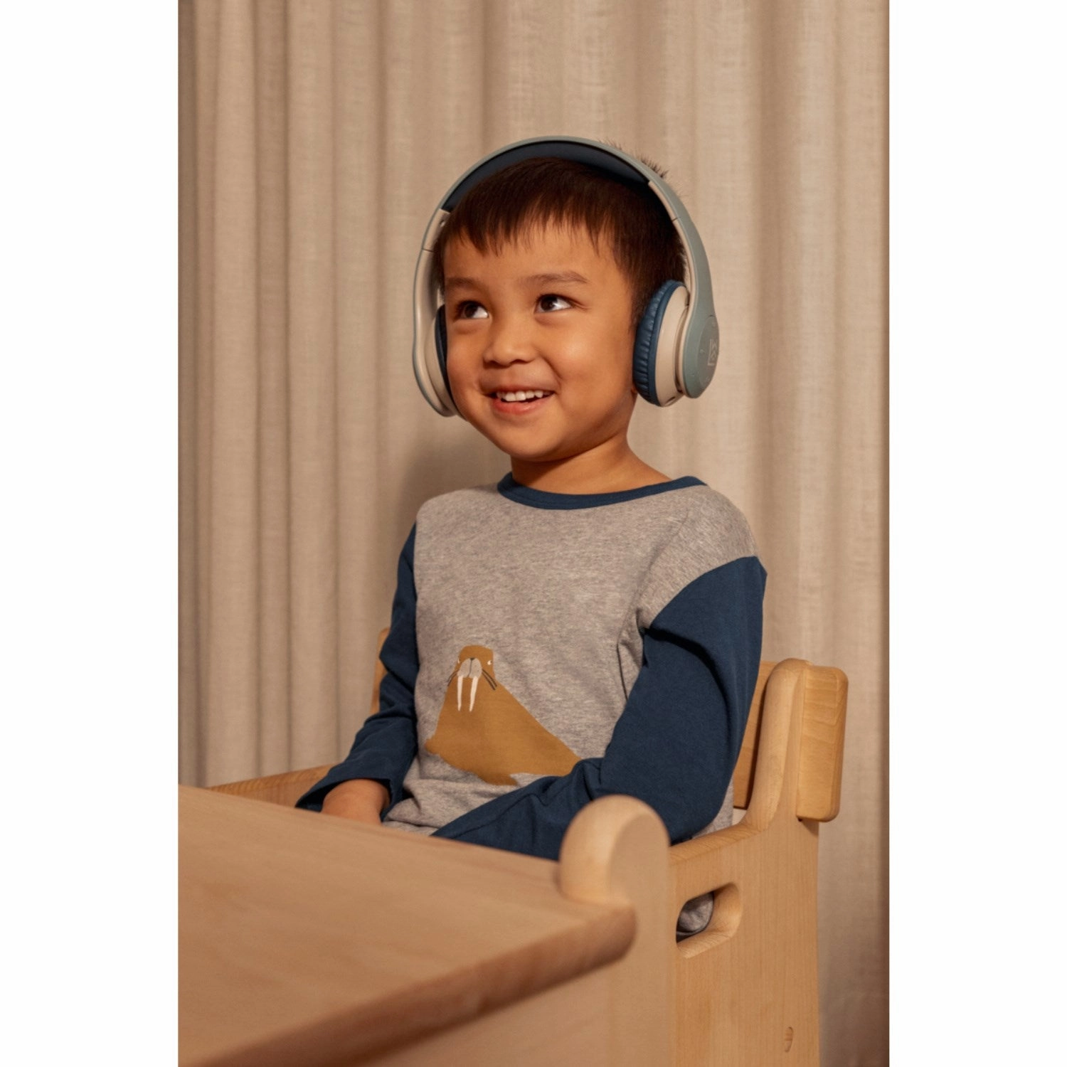 LIEWOOD Walrus / Grey Melange / Classic Navy Apia Placement Longsleeve T-Shirt Loose style Flexible Mobility