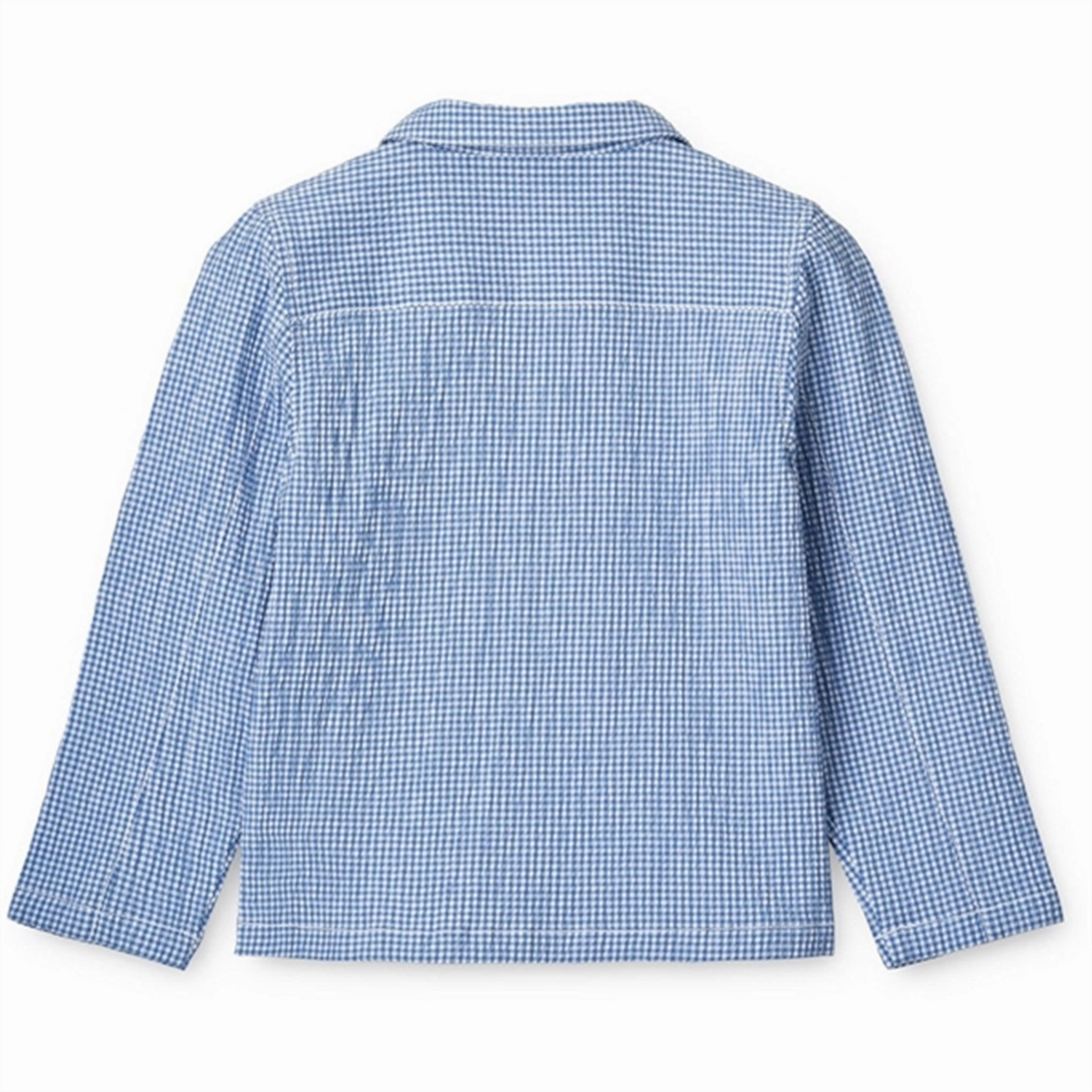 Liewood Y/D Check Riverside/Crisp White Kory Seersucker Check Shirt Subtle design Asymmetrical Cut