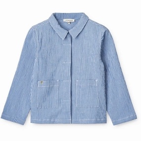 Liewood Y/D Check Riverside/Crisp White Kory Seersucker Check Shirt Button-up