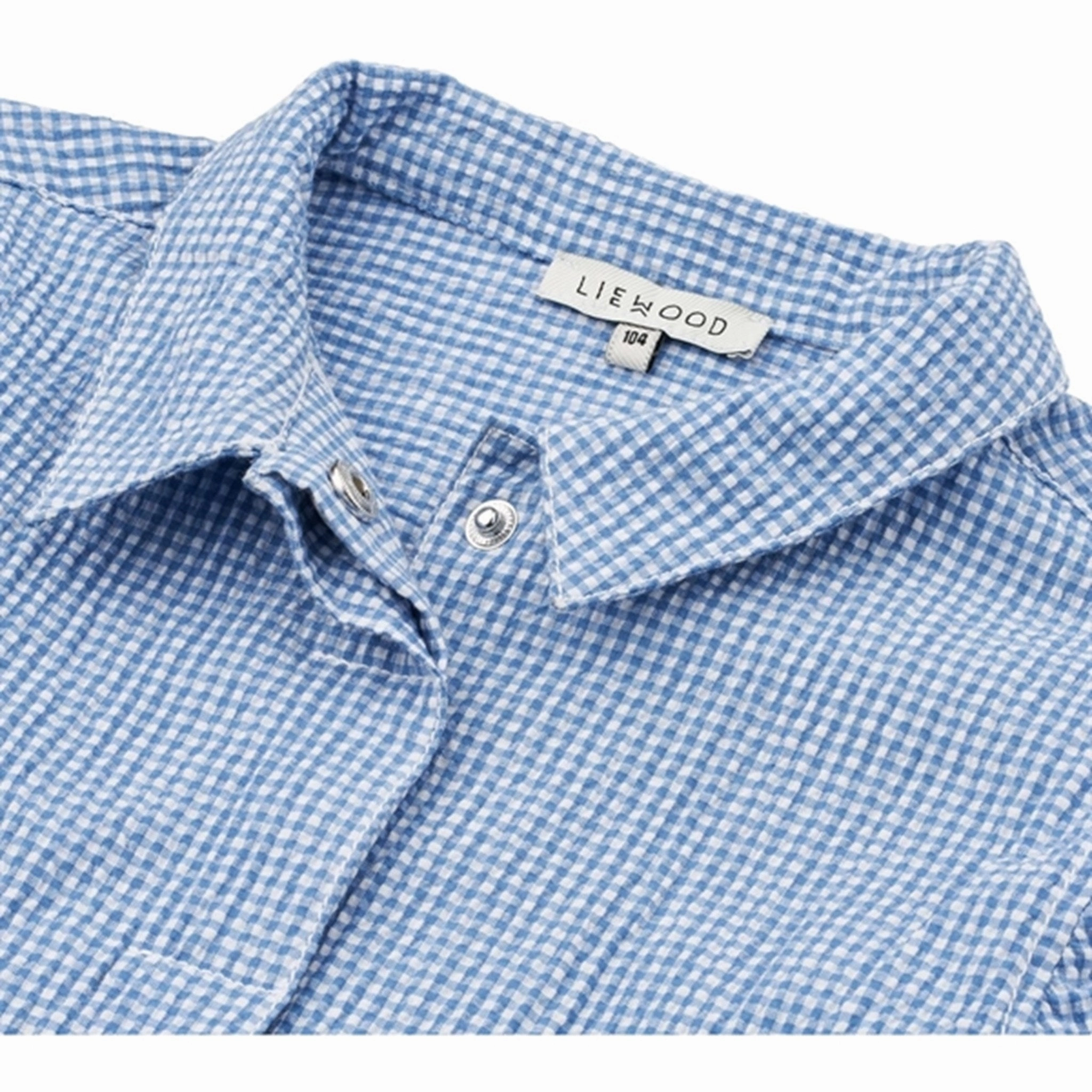 stain resistant coating Zip Front Liewood Y/D Check Riverside/Crisp White Kory Seersucker Check Shirt