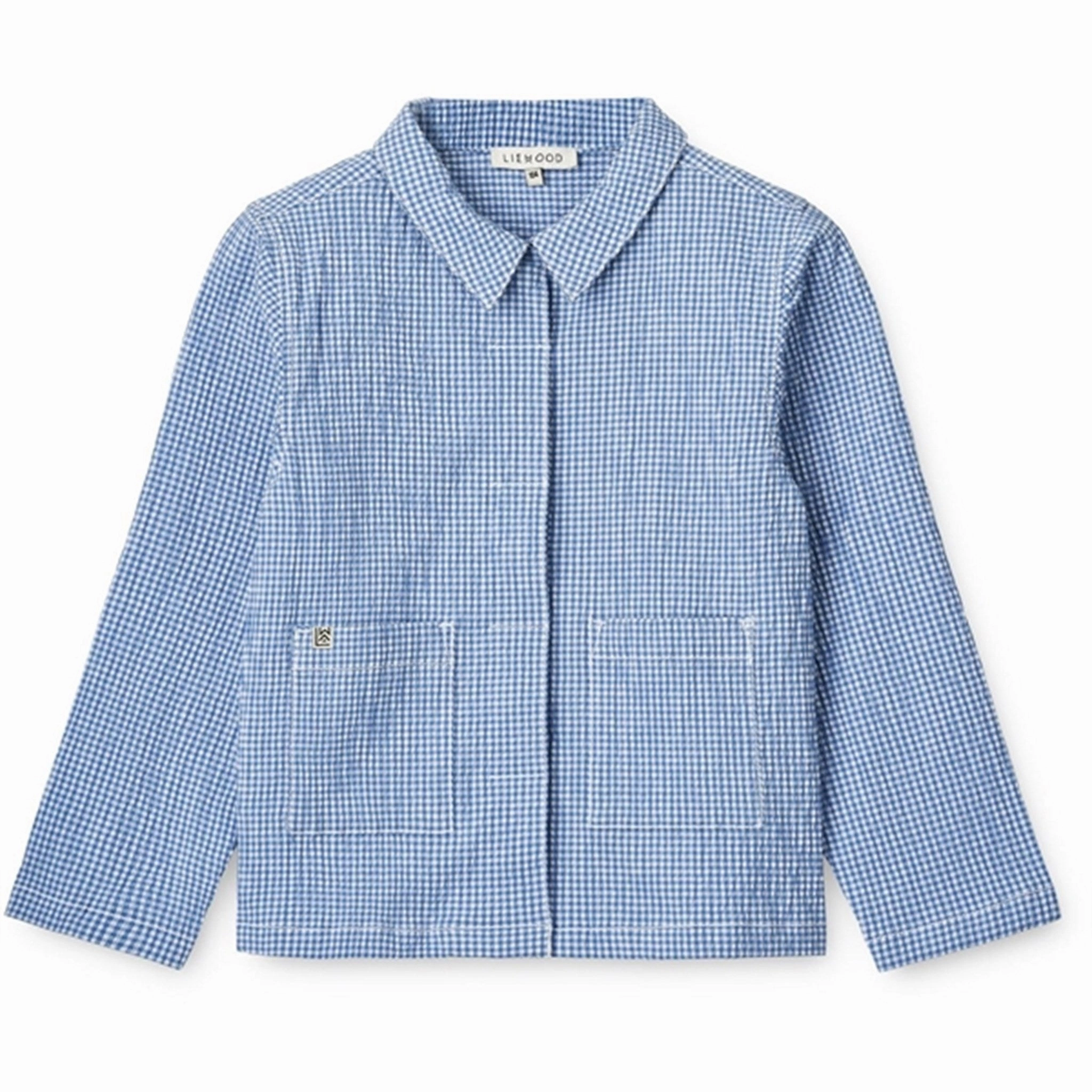 Liewood Y/D Check Riverside/Crisp White Kory Seersucker Check Shirt Button-up