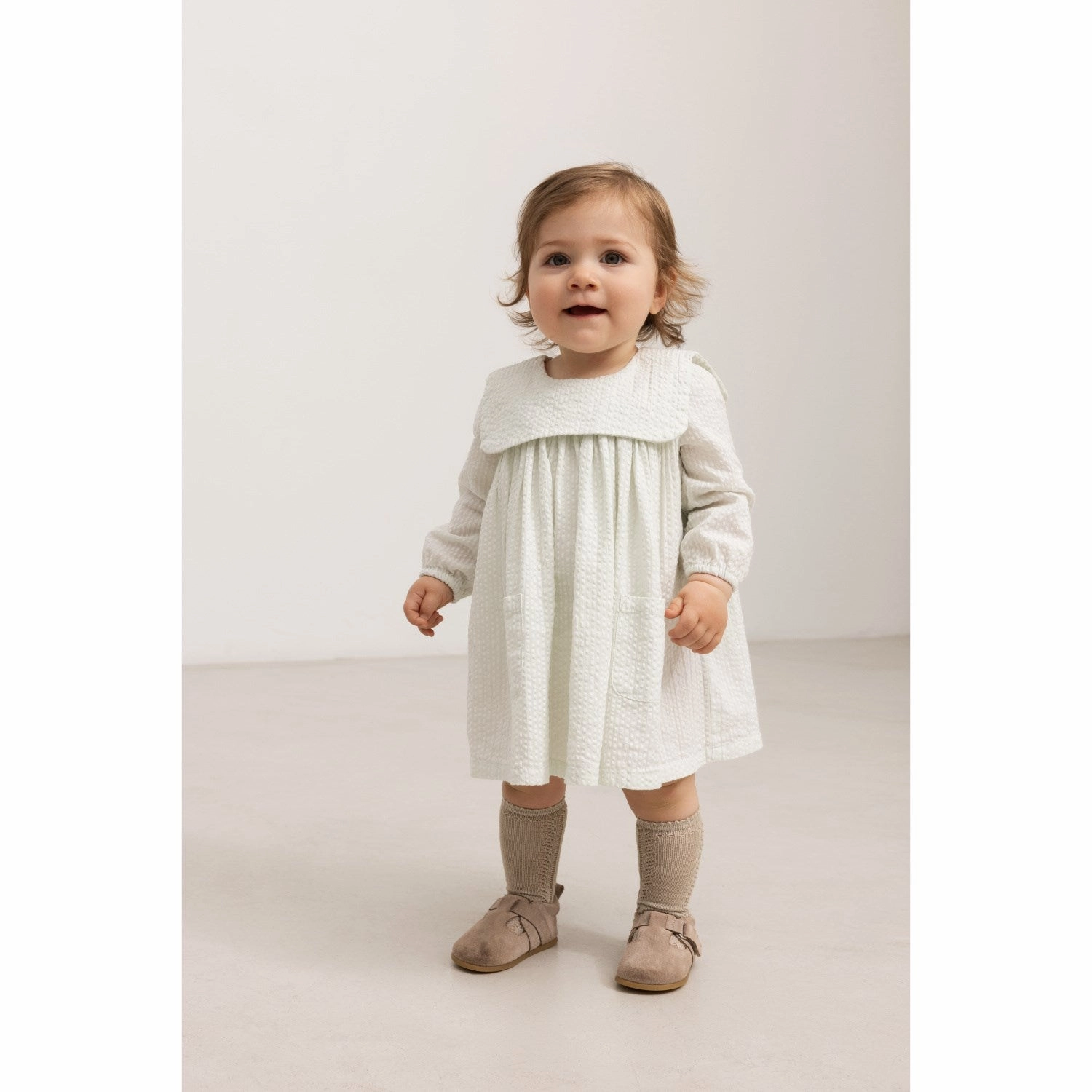 MarMar Cotton Seersucker Mint Chalk Dulle Dress Comfortable office piece