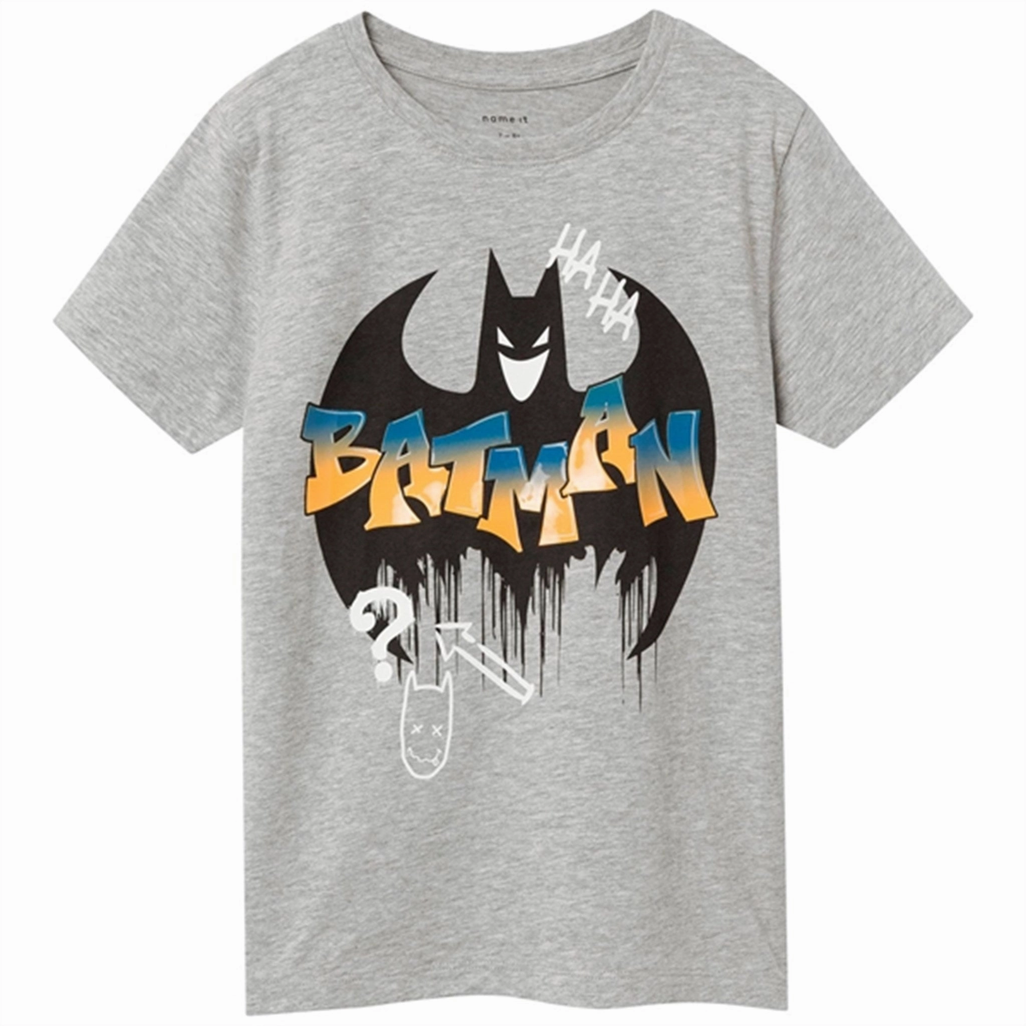 Textured Surface Name it Grey Melange Juca Batman T-Shirt