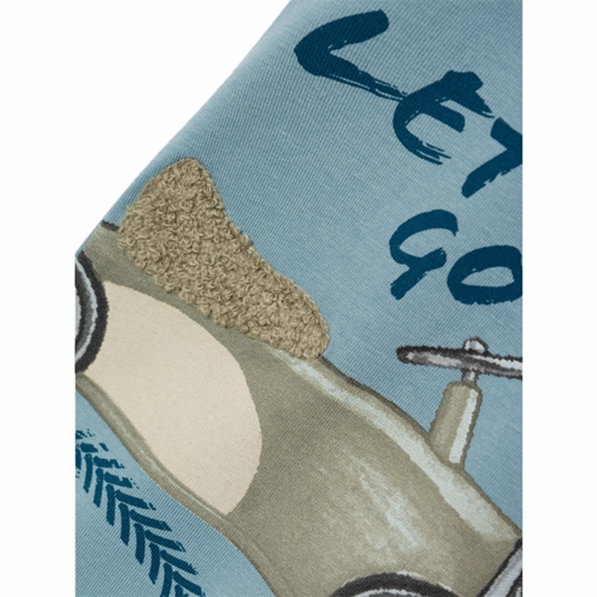 Seam Free Edging Playful Vibes Name it Smoke Blue Lamer T-Shirt