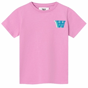 Wood Wood Rosy Lavender Ola Logo T-shirt Easy Wear Sporty Comfort