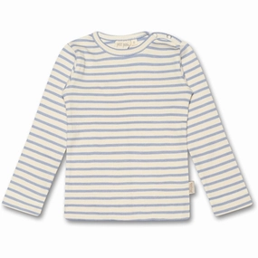 Customizable Option Dressy look Petit Piao? Spring Blue Blouse Modal Striped