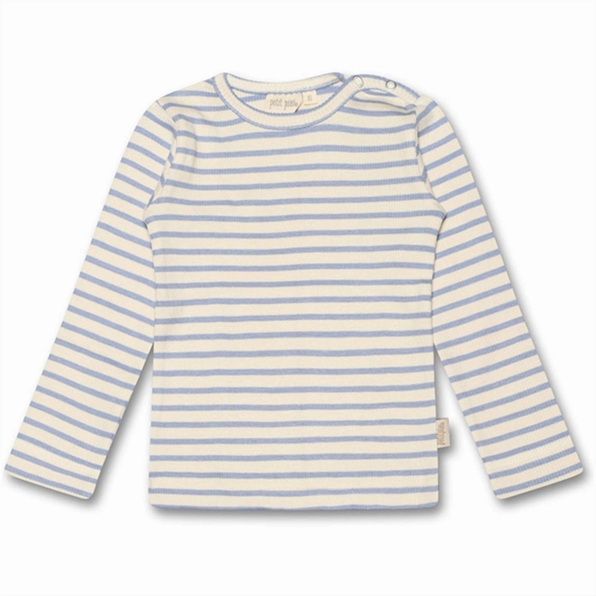 Petit Piao? Spring Blue Blouse Modal Striped Pre Shrunk Cotton Blend Hypoallergenic Lining