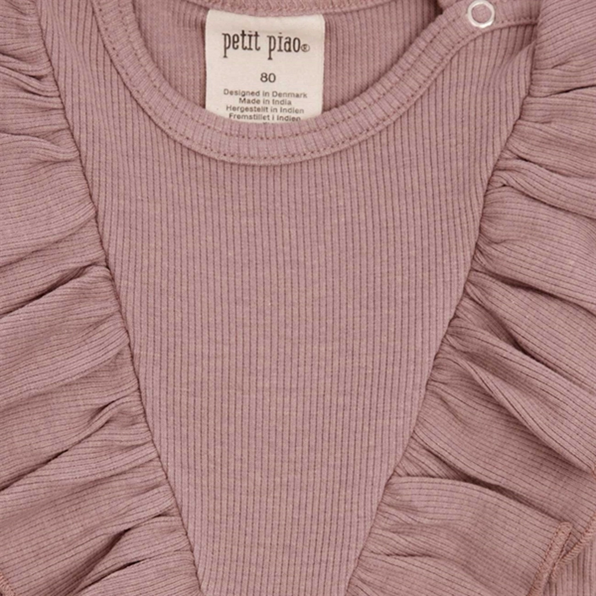 Petit Piao Woodrose V-Frill Modal Blouse Customizable Option Microfiber Material