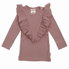 Petit Piao Woodrose V-Frill Modal Blouse Organic Cotton Eco Friendly Material