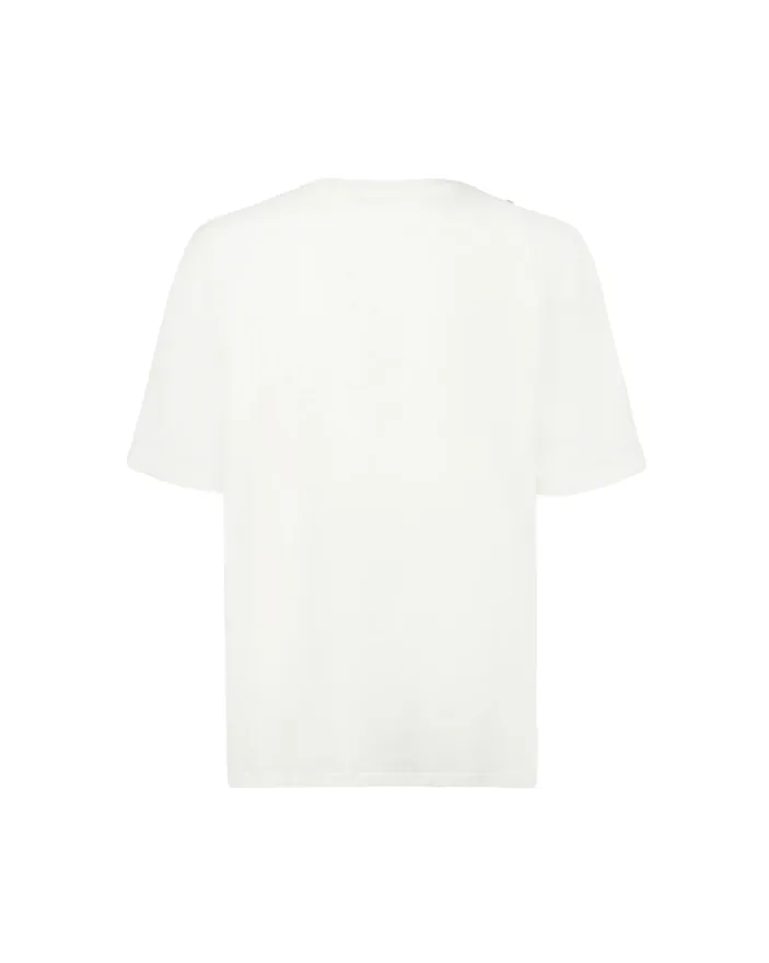 Layering Fashion Timeless Must-Have Phobia T-shirt unisex bianca con fulmini blu grigi azzurri PH00107BLGRLB