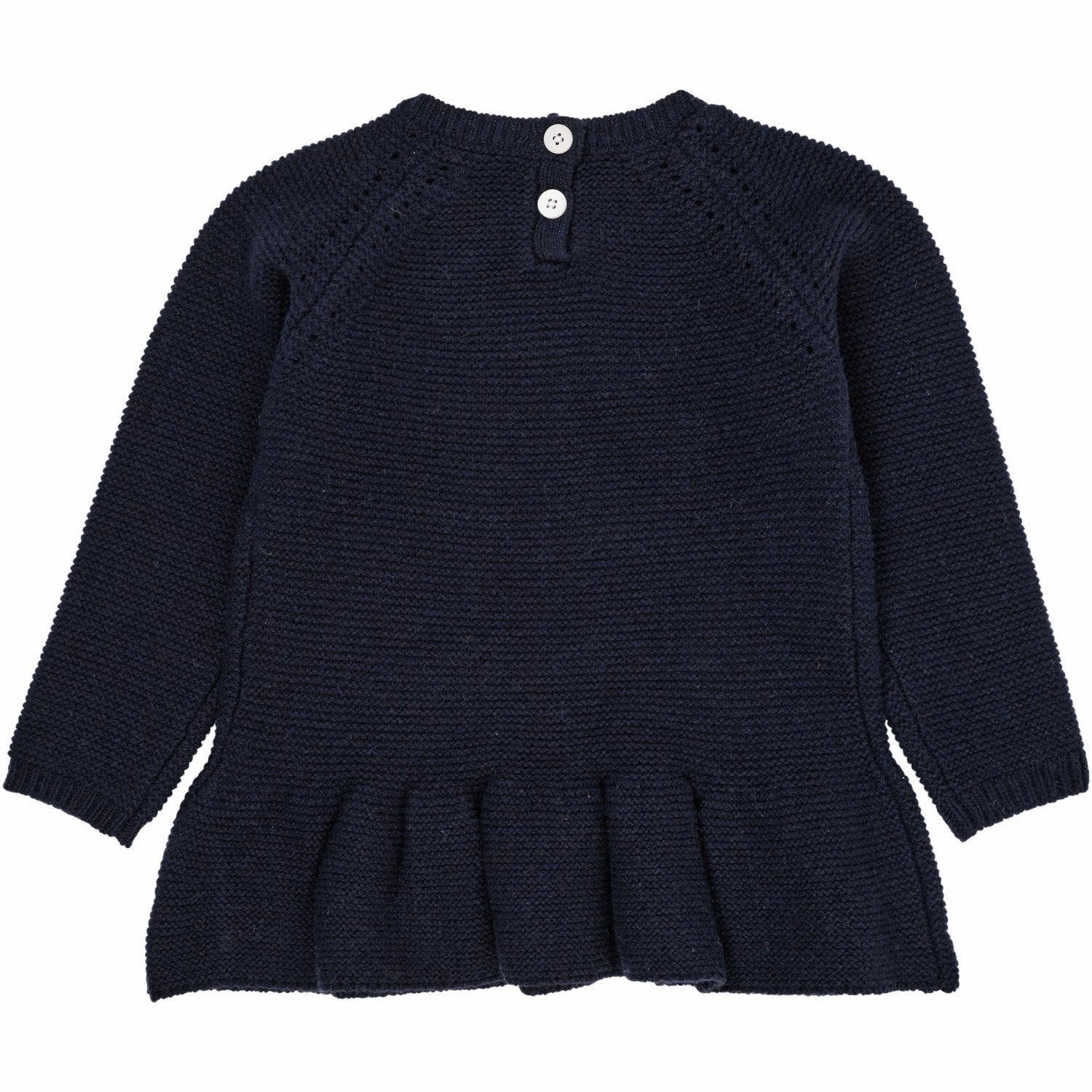 Copenhagen Colors Navy Lambwool Blouse W. Frill & Bow Emb Military Inspired