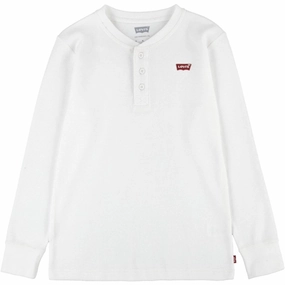 Levi's Thermal Crew Knit Blouse Sugar Swizzle Durable Buttons