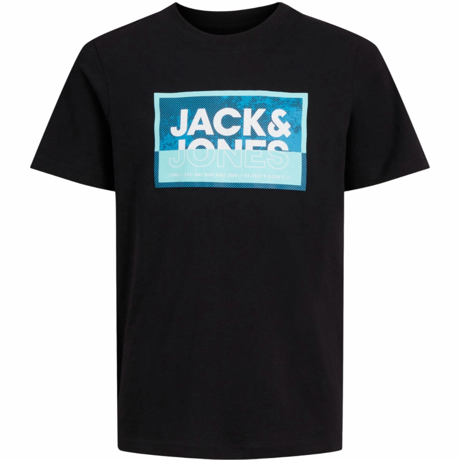Layered Hem Detail Jack & Jones Junior Black Cologan T-Shirt Crew Neck