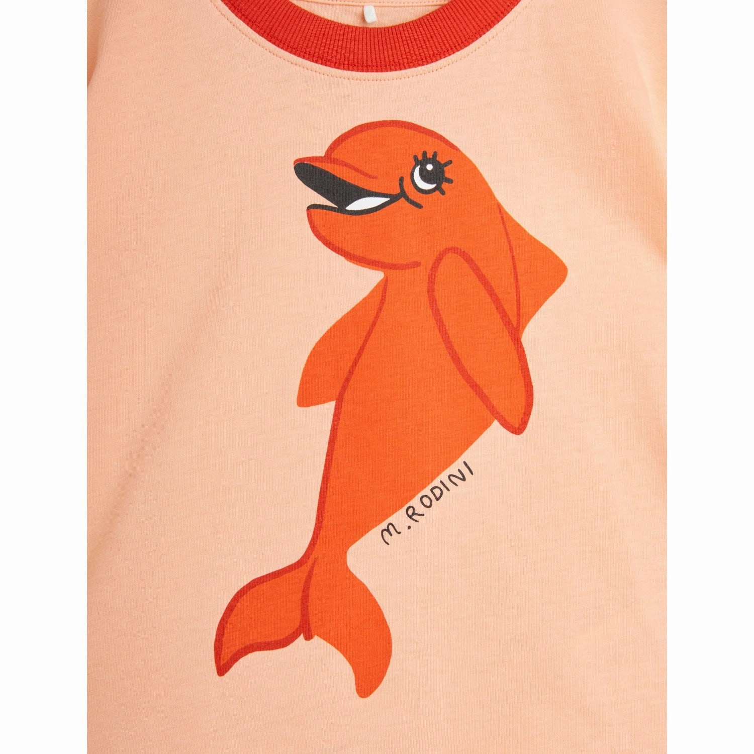 MinimalBranding Mini Rodini Red Dolphin T-Shirt