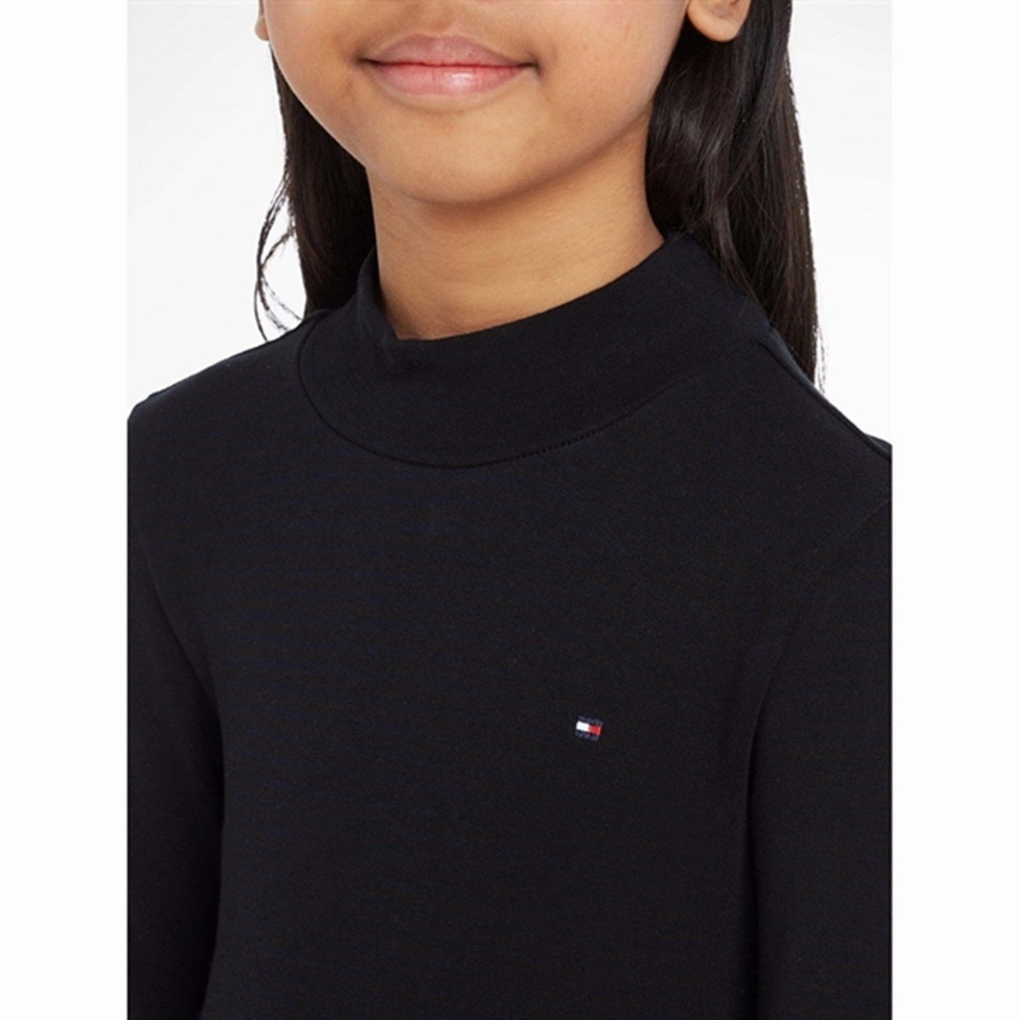 Sophisticated Look Textured Finish Tommy Hilfiger Stripe Mock Blouse Black / Desert Sky Stripe