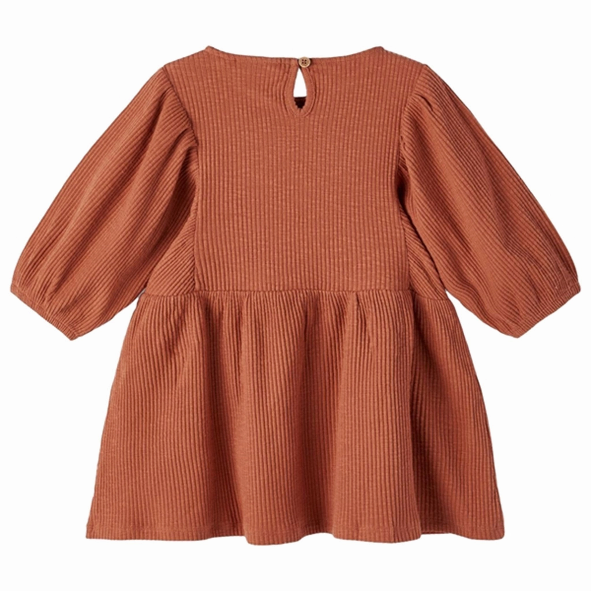 Lil' Atelier Baked Clay Raja 3/4 Sleeved Loose Dress Classic Flow