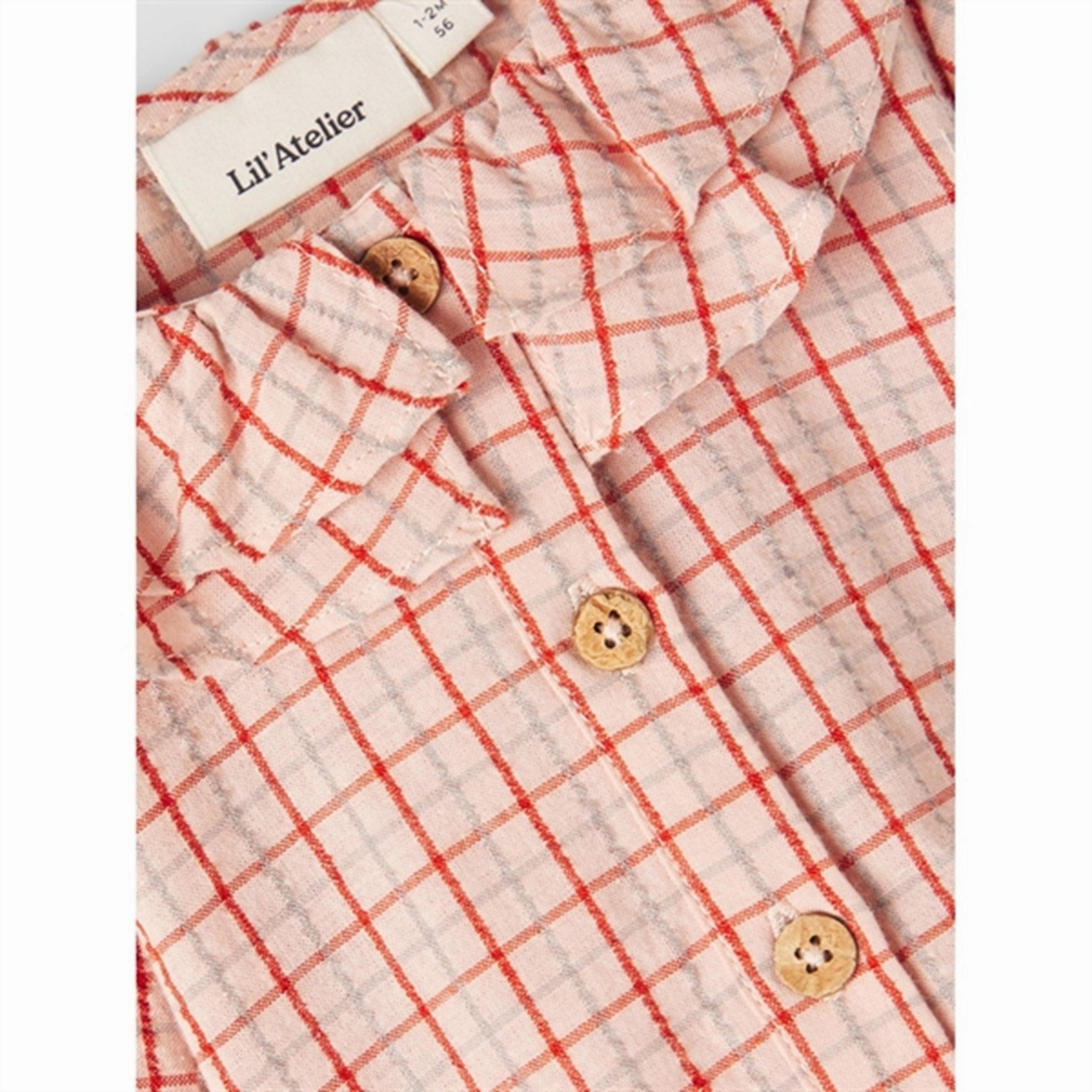 Smooth Cotton Blend Round Collar Lil'Atelier Baked Clay Lucy Shirt