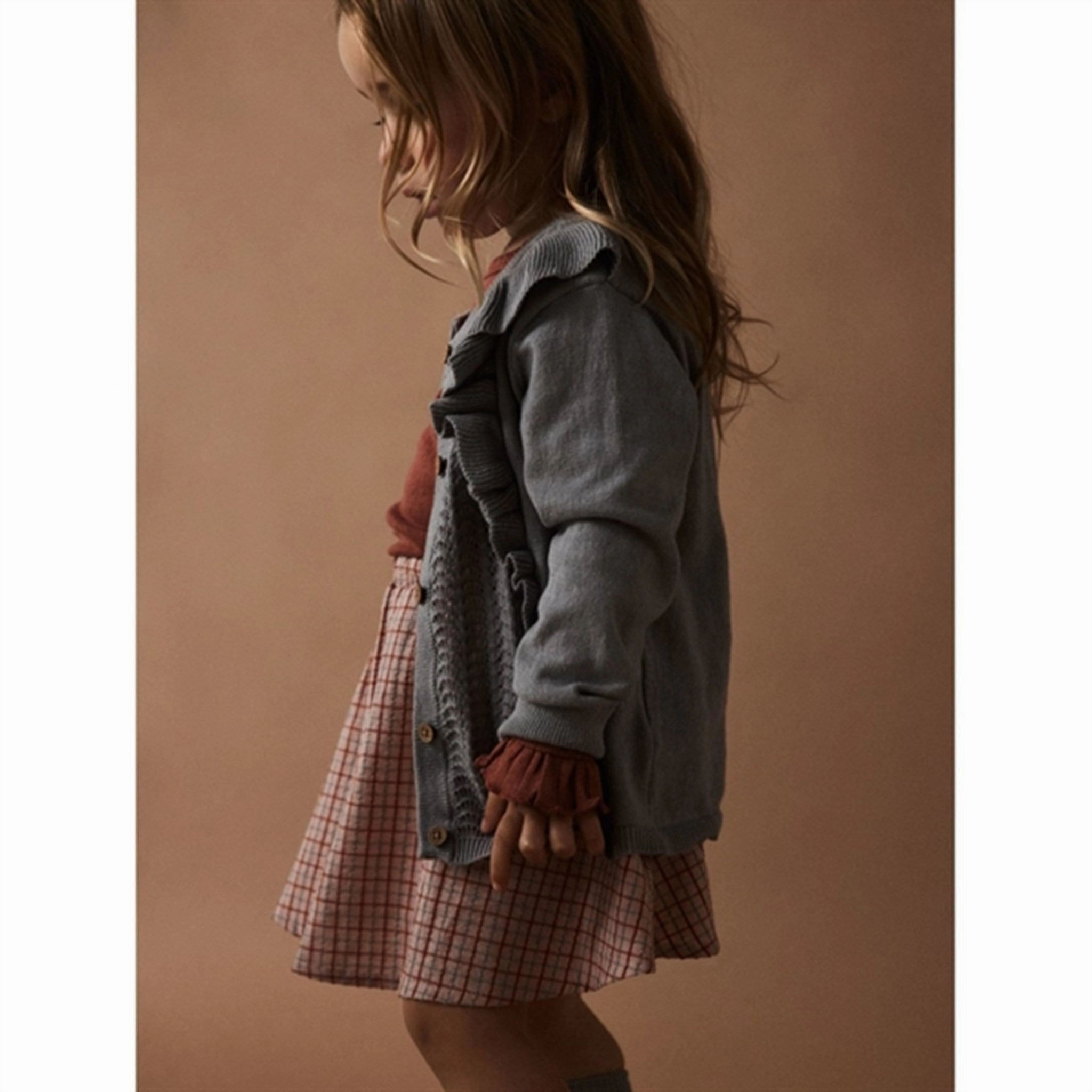 Lil'Atelier Baked Clay Rachel Slim Blouse No Slip Shoulder Grip Youth fashion