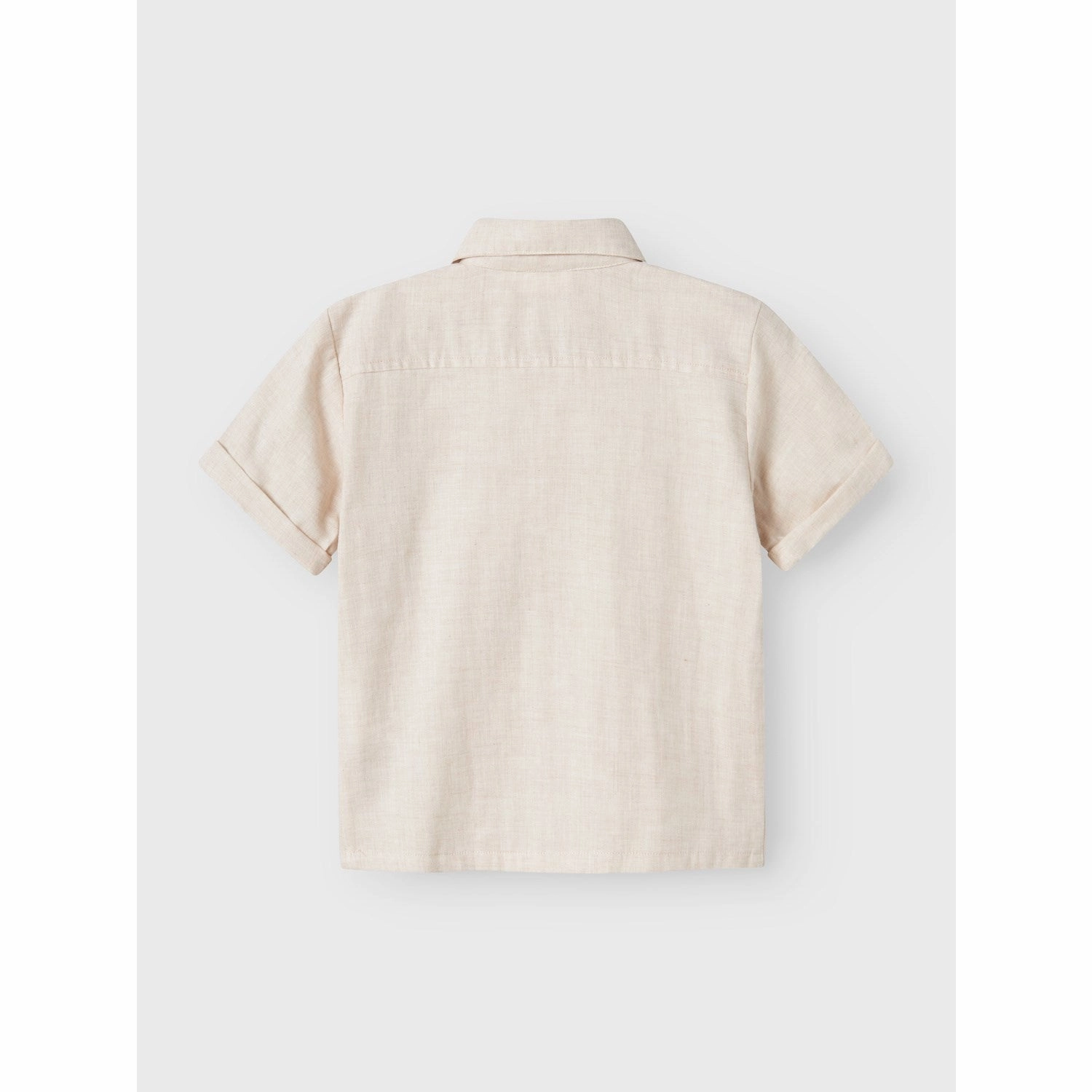 Wrinkle-Free Contrast Stitch Lil'Atelier Bleached Sand Nmmtarou Ss Loose Shirt Lil