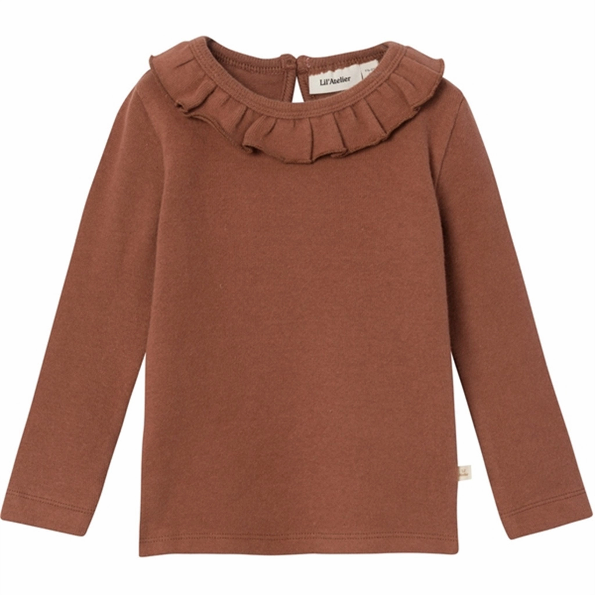 Lil'Atelier Carob Brown Thora Slim Blouse Durable Texture