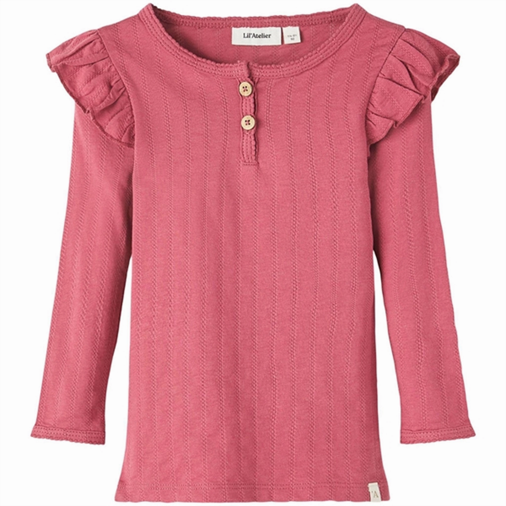 Smooth Stitch Pattern Modern Fashion Lil'Atelier Dry Rose Nala Slim Blouse