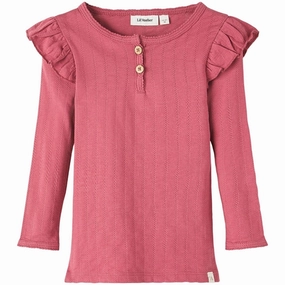 Smooth Stitch Pattern Modern Fashion Lil'Atelier Dry Rose Nala Slim Blouse
