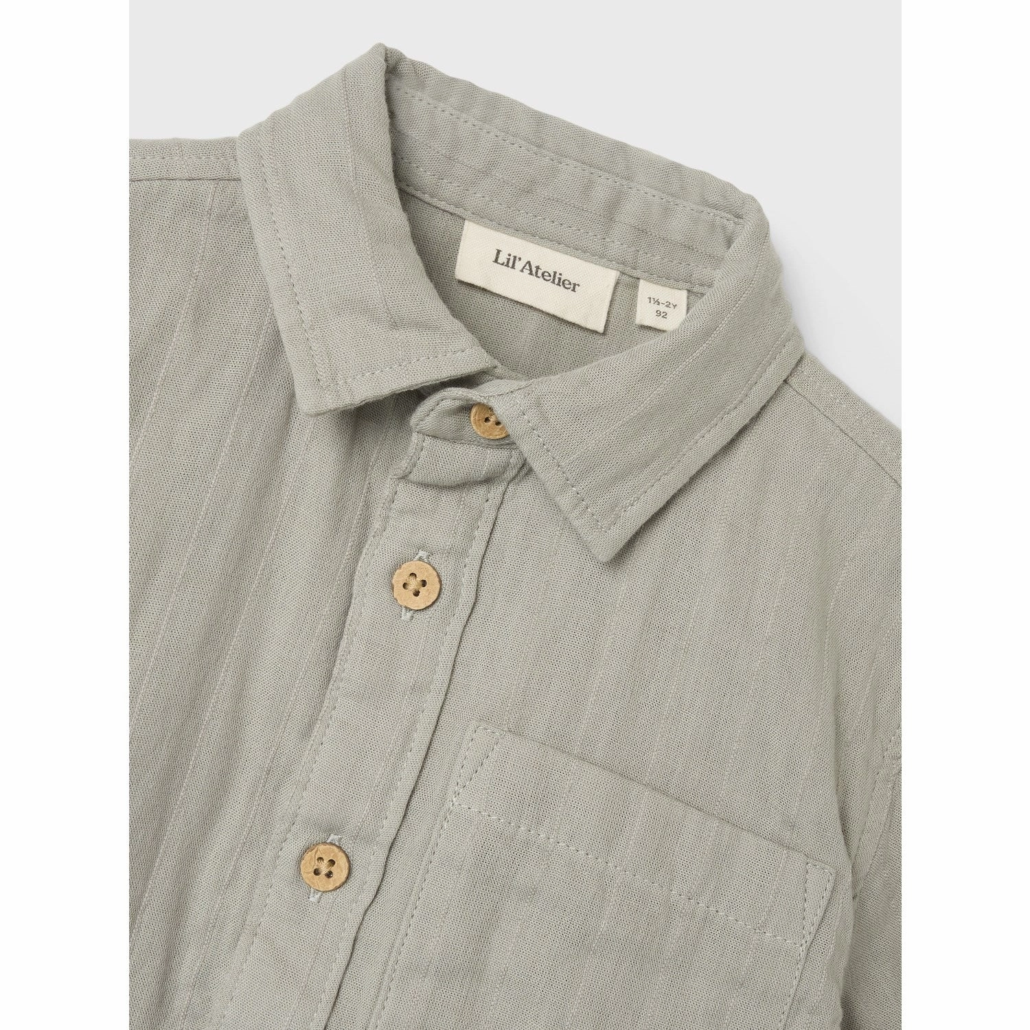 On-The-Go Style Quick Release Placket Lil'Atelier Forest Fog Felix Loose Shirt