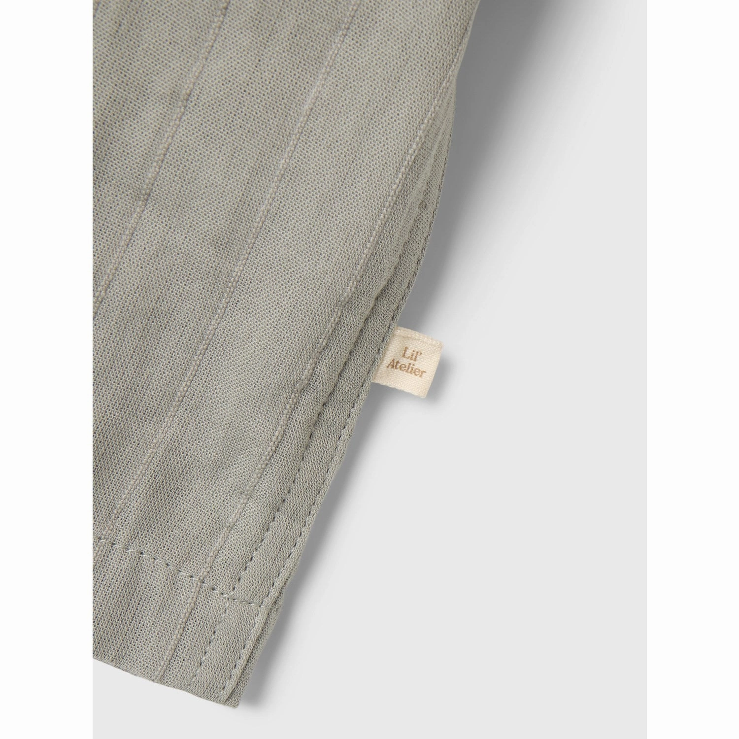 color block Chambray Fabric Lil'Atelier Forest Fog Felix Loose Shirt