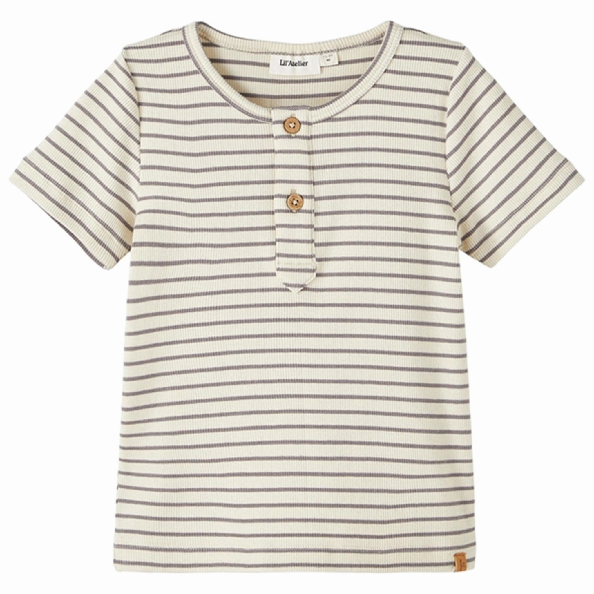 short sleeved Floral freshness Lil'Atelier Frost Gray Gago Slim T-Shirt