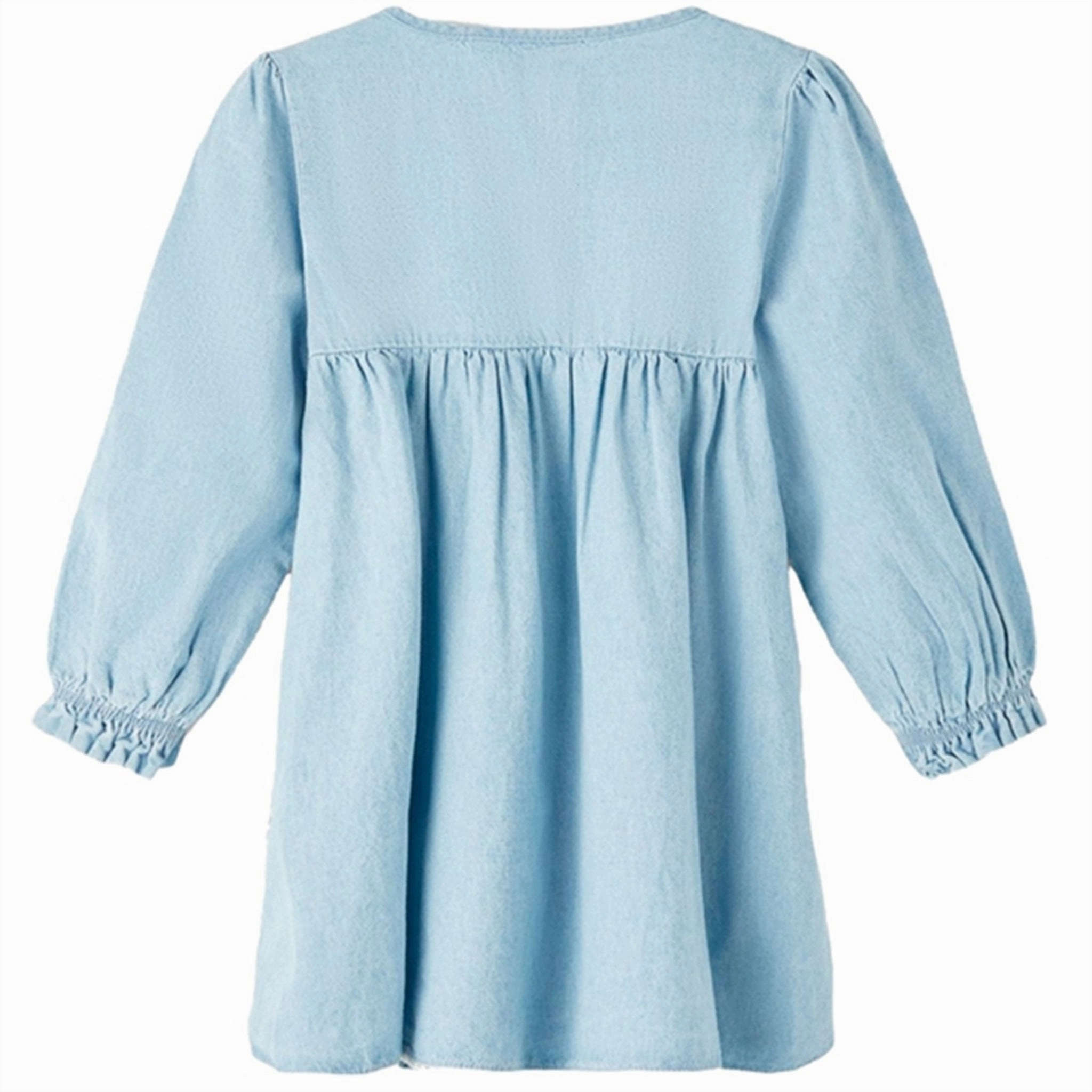 Layered-Sleeve Lil'Atelier Light Blue Denim Lana Loose Dress