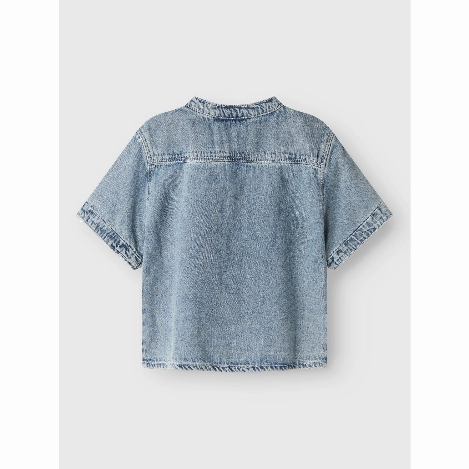 Lil'Atelier Medium Blue Denim Fundo Loose Denim Shirt Striped Design
