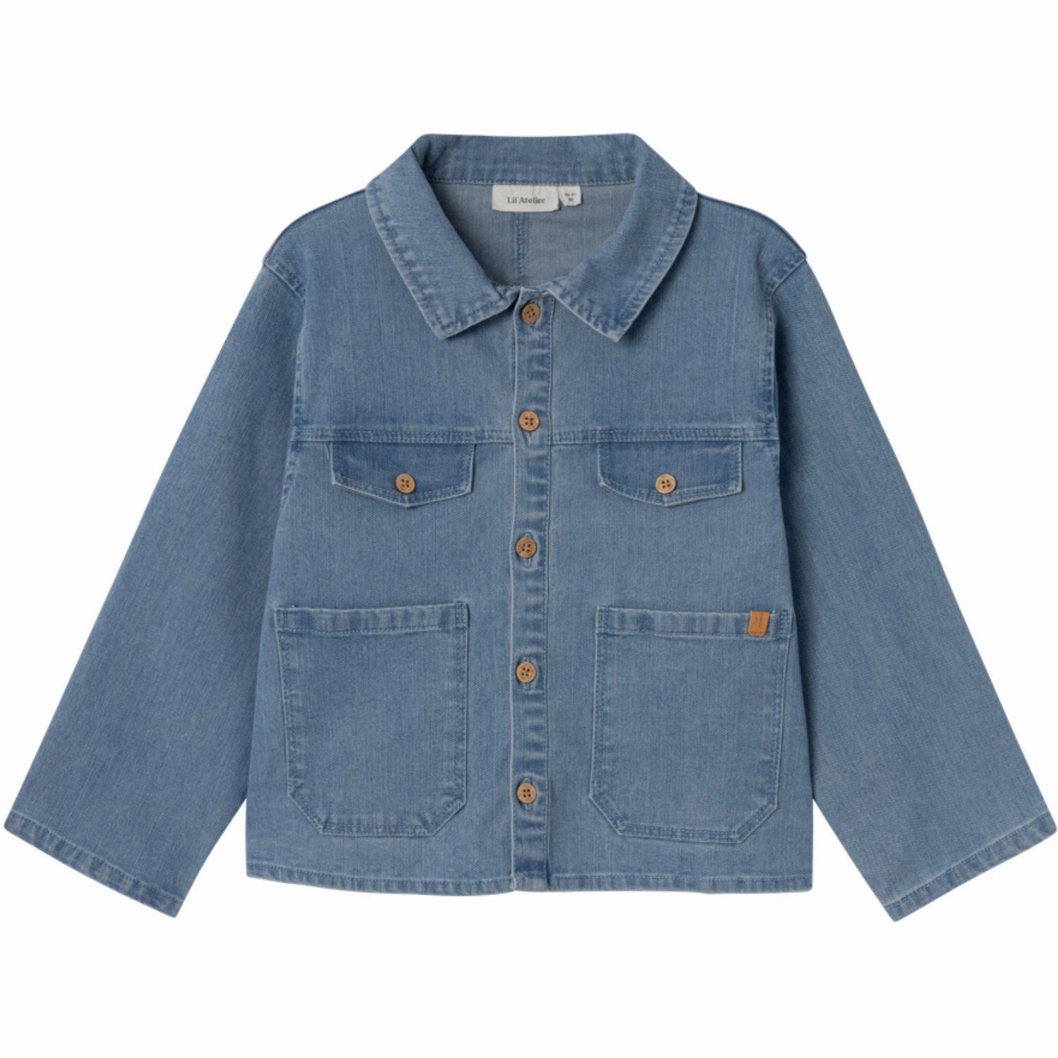 Lil'Atelier Medium Blue Denim Okaja Denim Shirt Petite Option Stylish Detail