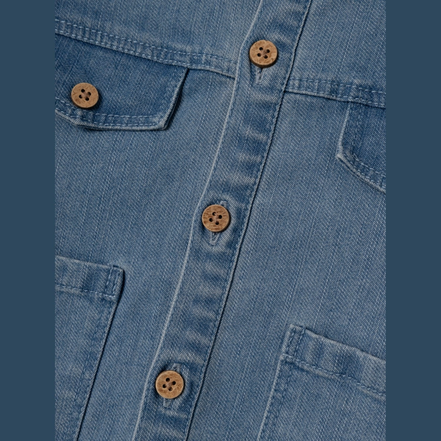 Lil'Atelier Medium Blue Denim Okaja Denim Shirt Gym Companion