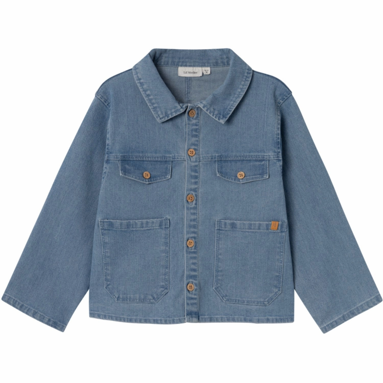 Lil'Atelier Medium Blue Denim Okaja Denim Shirt decorative element