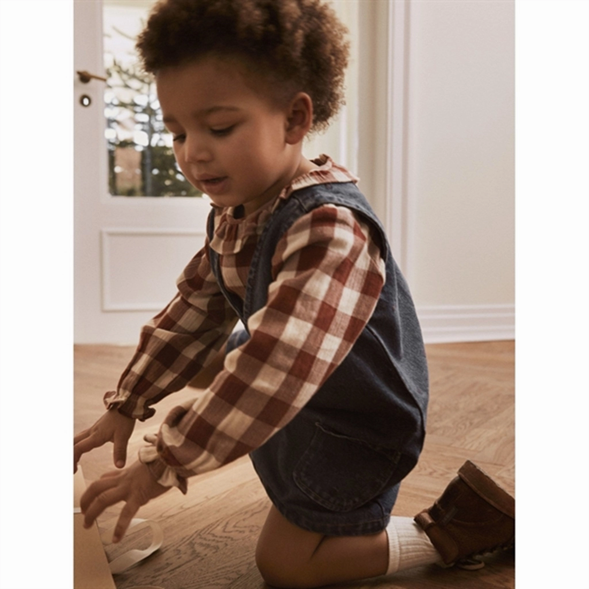 Lil'Atelier Medium Blue Denim Rey Denim Spencer Dress Crisp Look