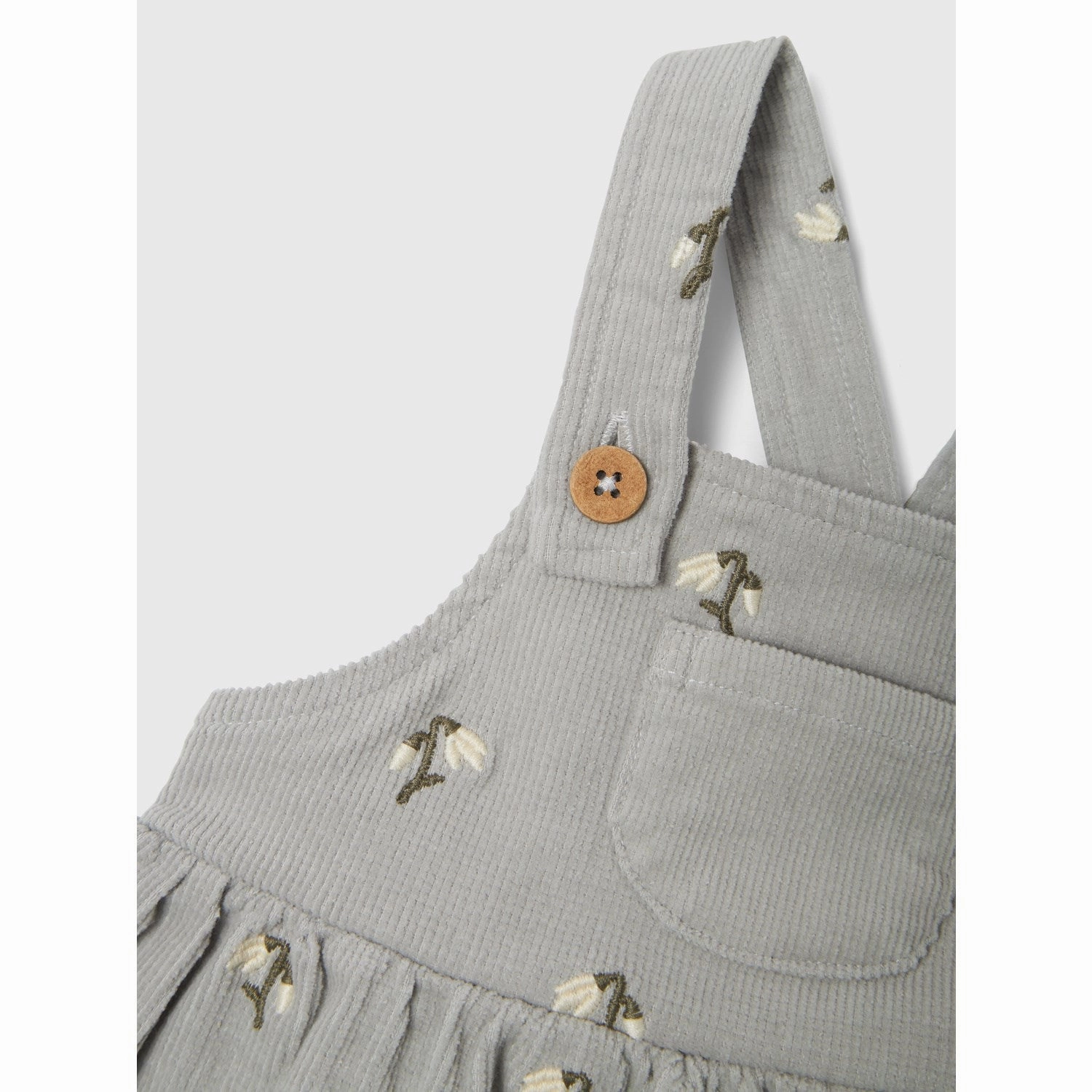 Lil'Atelier Mirage Gray Nelly Loose Coduroy Skirtall Subtle Fit Comfy Detail