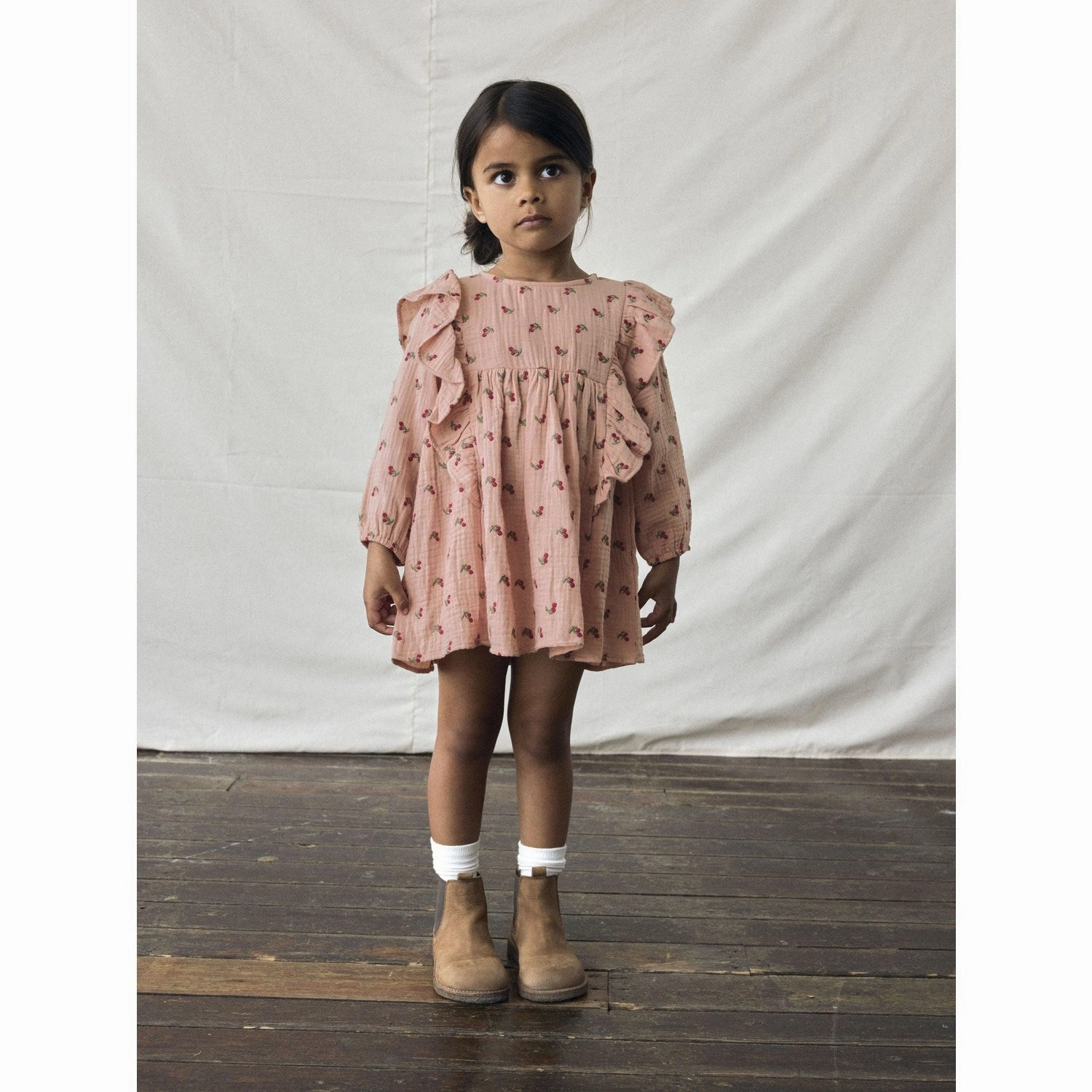 Lil'Atelier Misty Rose Nmfkoala Ls Loose Dress Lil Sunset Scene Clasp-Closure