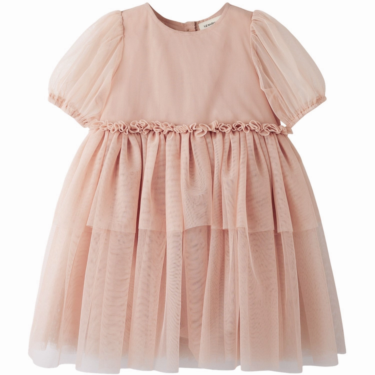 Slit Detail Lil'Atelier Misty Rose Nmfliberty Ss Tulle Dress Lil