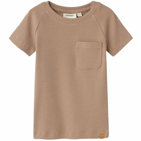 Lil'Atelier Mocha Meringue Gago Kub Slim T-Shirt Timeless Piece Minimalist Comfort