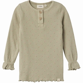 Geometric Pattern Loose style Lil'Atelier Moss Gray Gago Fia Slim Blouse