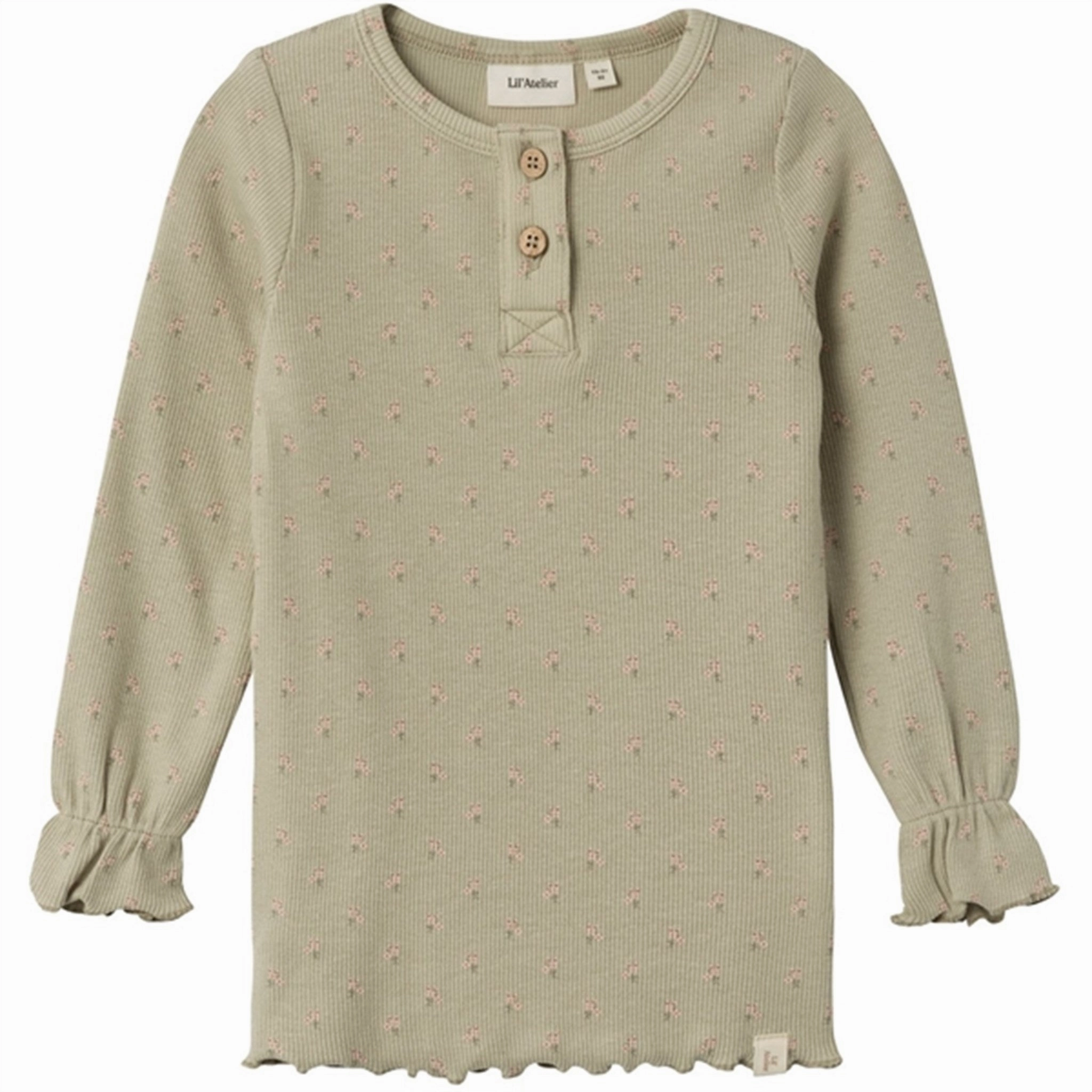 Customizable Option Lil'Atelier Moss Gray Gago Fia Slim Blouse