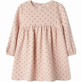 Softly Structured Sleek long-sleeve dress Lil'Atelier Peach Whip Desma Dress