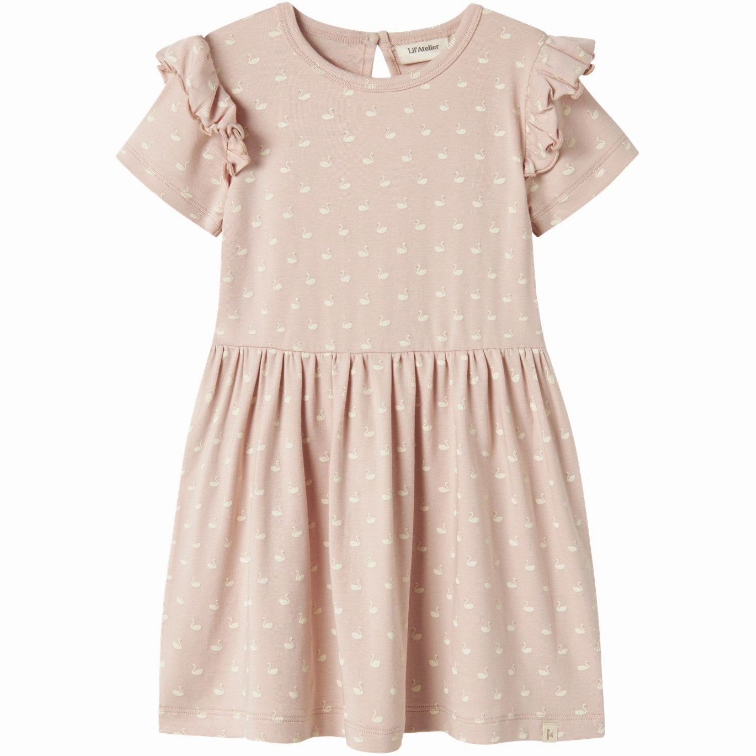 Lil'Atelier Peach Whip Swans Gayo Dress Trend Texture