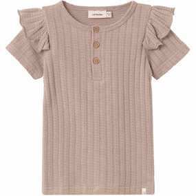 kids' Casual Layering Wear Lil'Atelier Rose Dust Frila Slim T-Shirt