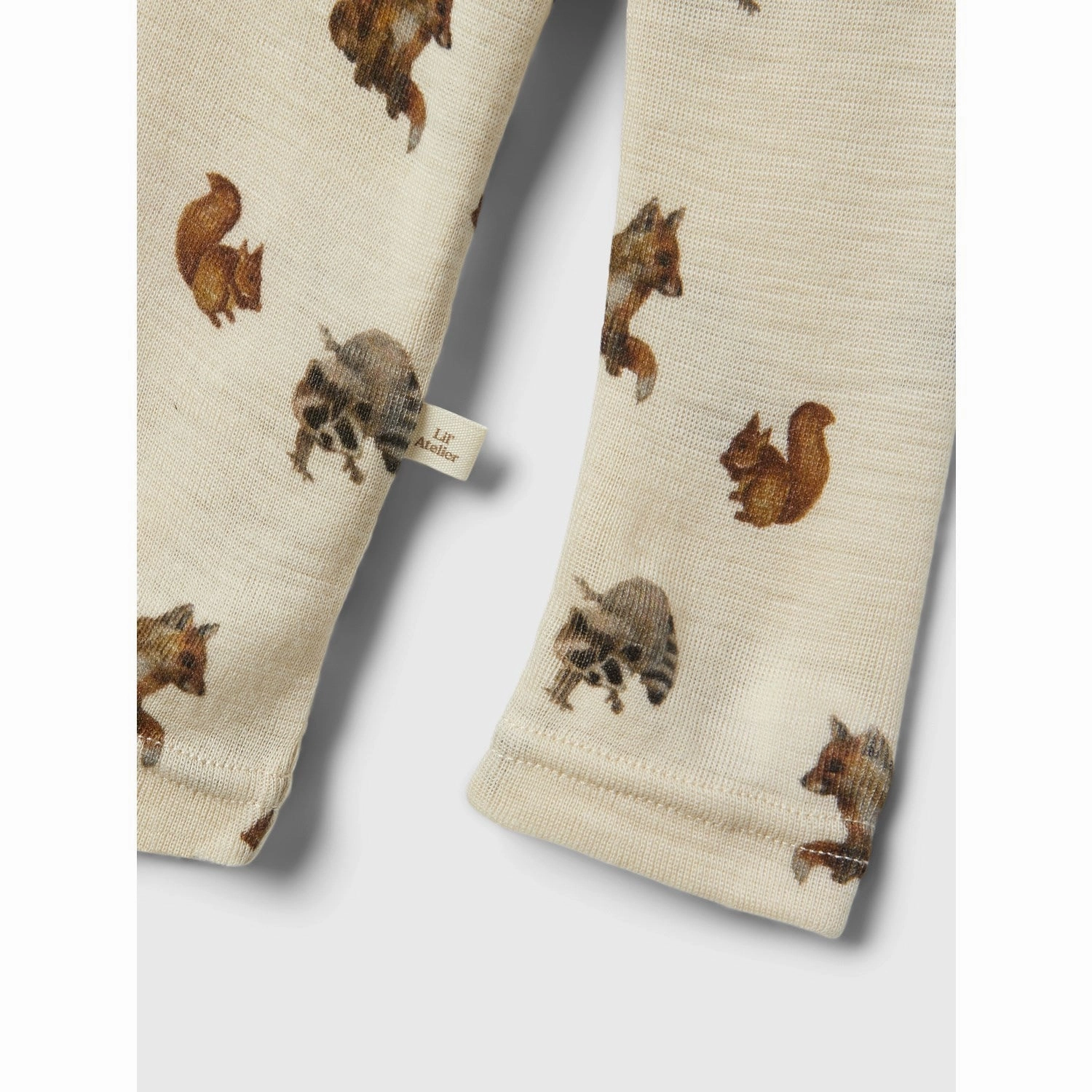 Durable Stitching Affordable Fashion Lil'Atelier Sandshell Nimo Slim Wool/Modal Blouse AOP